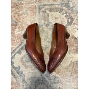 Fratelli Rosetti Vintage Rich Brown Leather Heels, Vintage Pumps, EU 40 /US 9